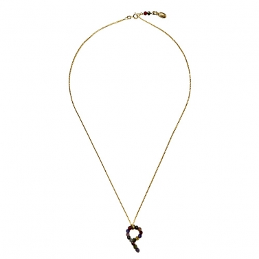 ISABEL GUARCH COLLAR DE ORO Y CUARZO LETRA A